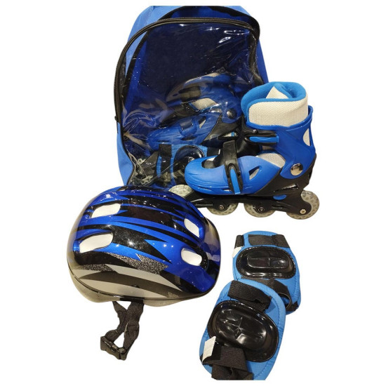 Rulyt Inline Πατίνια set of skates + helmet + protectors size S (35-38), blue Rulyt Inline Πατίνια set of skates + helmet + protectors size S (35-38), blue